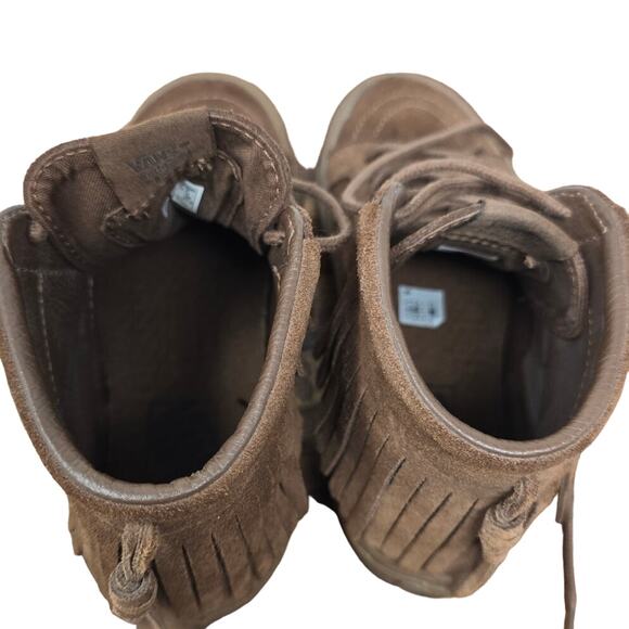 Van's Air Plus Leather Suede Fringes Booties Women 5.5 Men 4.0 - Picture 7 of 8